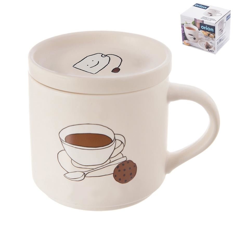 Dům, byt a zahrada - Hrnek porcelánový + víčko čaj 0,45 l O0495 Hrnek porcelánový + víčko čaj 0,45 l O0495 - Dům, byt a zahrada