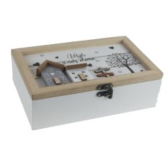 Nábytek Bytové doplňky a dekorace Doplňky do ložnice Úložné boxy - Dřevěný box D6804 Dřevěný box D6804
