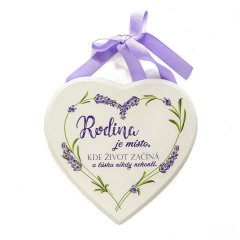 Srdce dřevo bílé Rodina je... Nábytek - Bytové doplňky a dekorace - Sváteční dekorace - Velikonoční dekorace