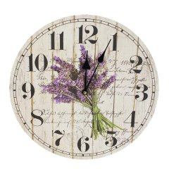 Hodiny pr. 34 cm LEVANDULE 355203 Nábytek - Bytové doplňky a dekorace - Hodiny a budíky - Hodiny