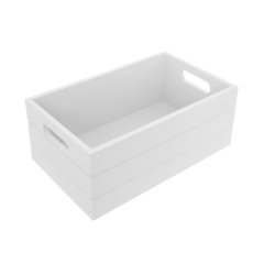 Bedýnka dřevo 26x16x11 cm bílá Hobby - Dárkové koše