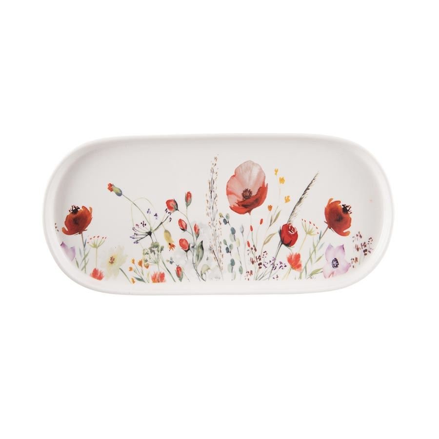 Dům, byt a zahrada - Tác servírovací porcelánový MÁK 25x12 cm O0556 Tác servírovací porcelánový MÁK 25x12 cm O0556 - Dům, byt a zahrada
