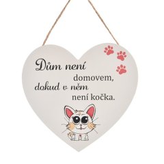 Cedule dřevo srdce CAT HOME O0524 Elektronika - Počítače a kancelář - Kancelářské potřeby - Dárkové potřeby