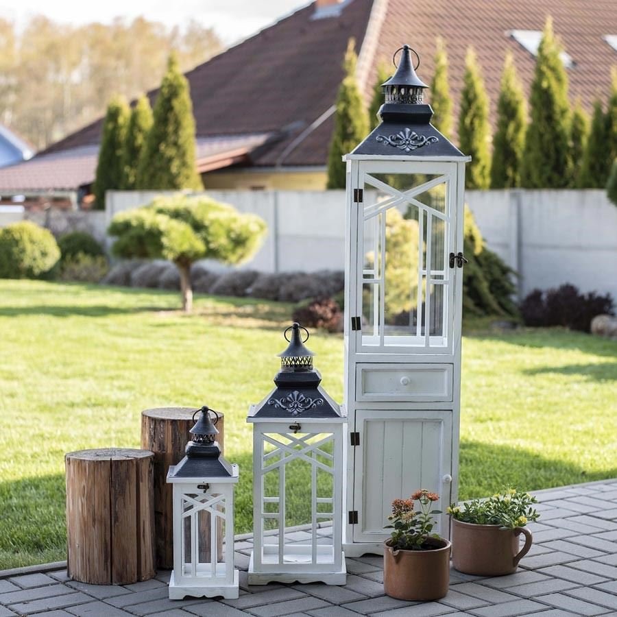 Nábytek - Bytové doplňky a dekorace - Vůně do bytu a svíčky - Svícny - Dřevěná lucerna D4131/ Sada 3 Dřevěná lucerna D4131/ Sada 3 - Svícny