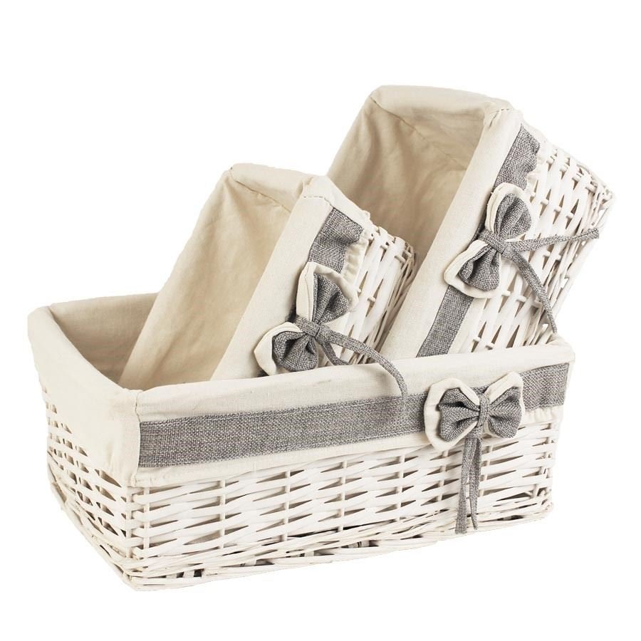 Zásuvka bílá s látkou S/3 P1374 - Úložné boxy