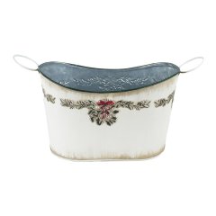 Vánoční plechový obal oválný K3904/2 Dům, byt a zahrada