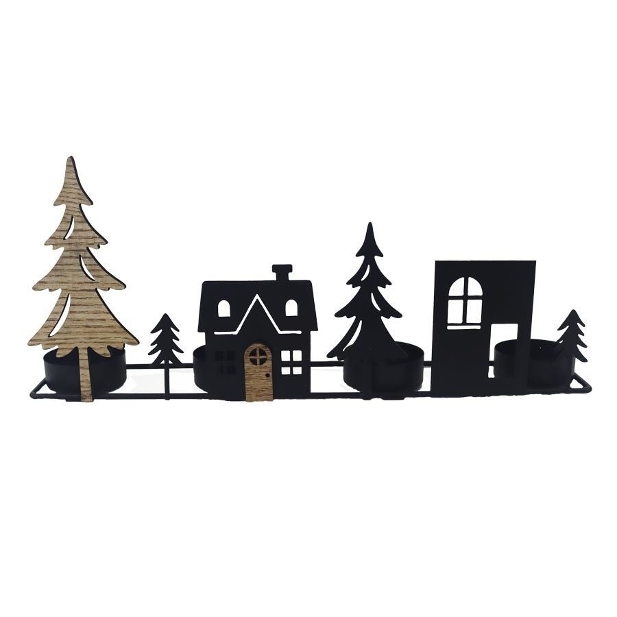 Nábytek - Bytové doplňky a dekorace - Vůně do bytu a svíčky - Svícny - Adventní svícen vesnička K4456 Adventní svícen vesnička K4456 - Svícny