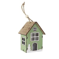 Dekorační domeček s LED osvětlením k zavěšení D7180 Nábytek - Bytové doplňky a dekorace - Sváteční dekorace - Vánoční dekorace
