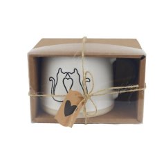 Dům, byt a zahrada - Keramický hrnek kočky v krabičce X7650/S1 Keramický hrnek kočky v krabičce X7650/S1