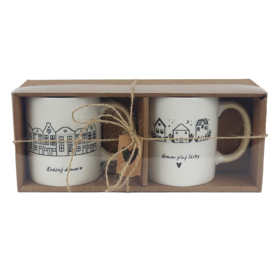 Porcelánový hrnek, 2 ks X7660 - Dům, byt a zahrada