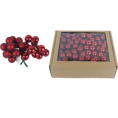 Nábytek Bytové doplňky a dekorace Sváteční dekorace Vánoční dekorace - Skleněné baňky na drátku červené, pr. 2,5cm, S0571-34/BOX 144 ks Skleněné baňky na drátku červené, pr. 2,5cm, S0571-34/BOX 144 ks