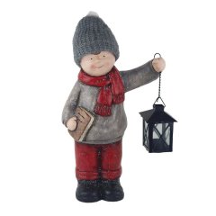 Dekorace chlapec s lucerničkou X7460