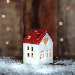 Domek na svíčku X2754/2 Nábytek - Bytové doplňky a dekorace - Vůně do bytu a svíčky - Svícny