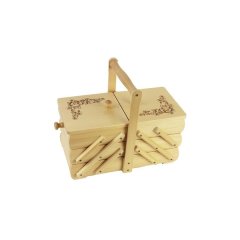 Kazeta rozkládací přírodní s gravírovaním malá 0960005/01 Hobby - Galanterie - Tvrdá galanterie - Kazety na šití