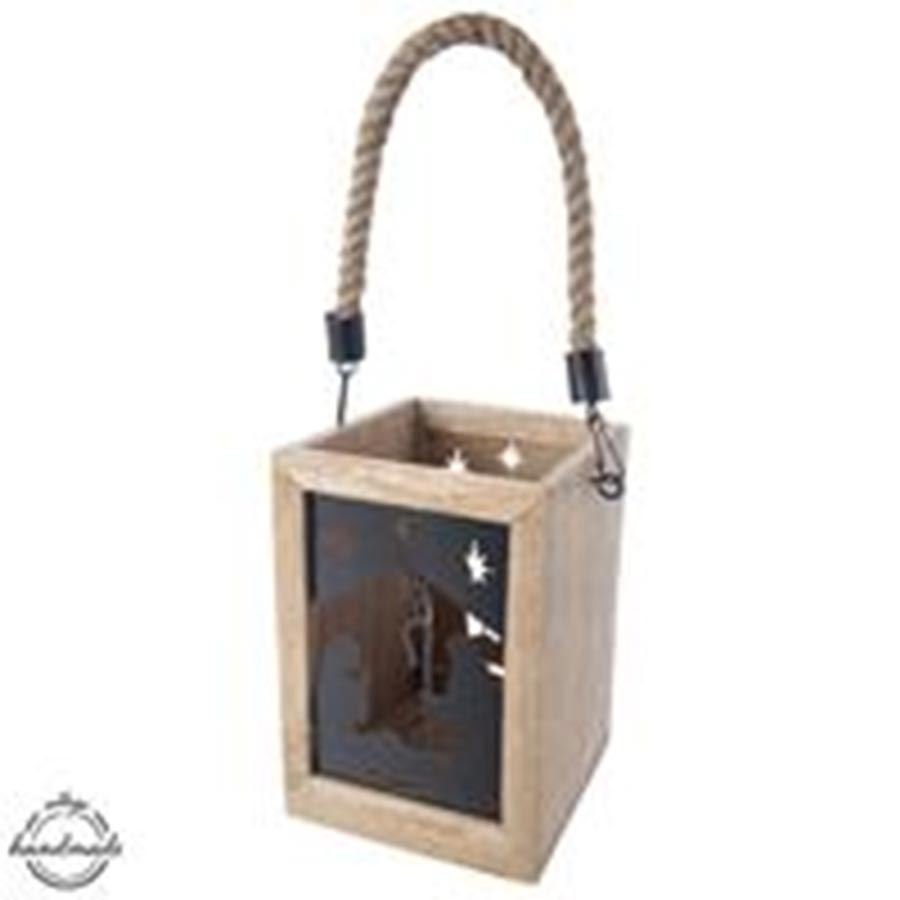 Svícen dřevo/kov MANGO betlém