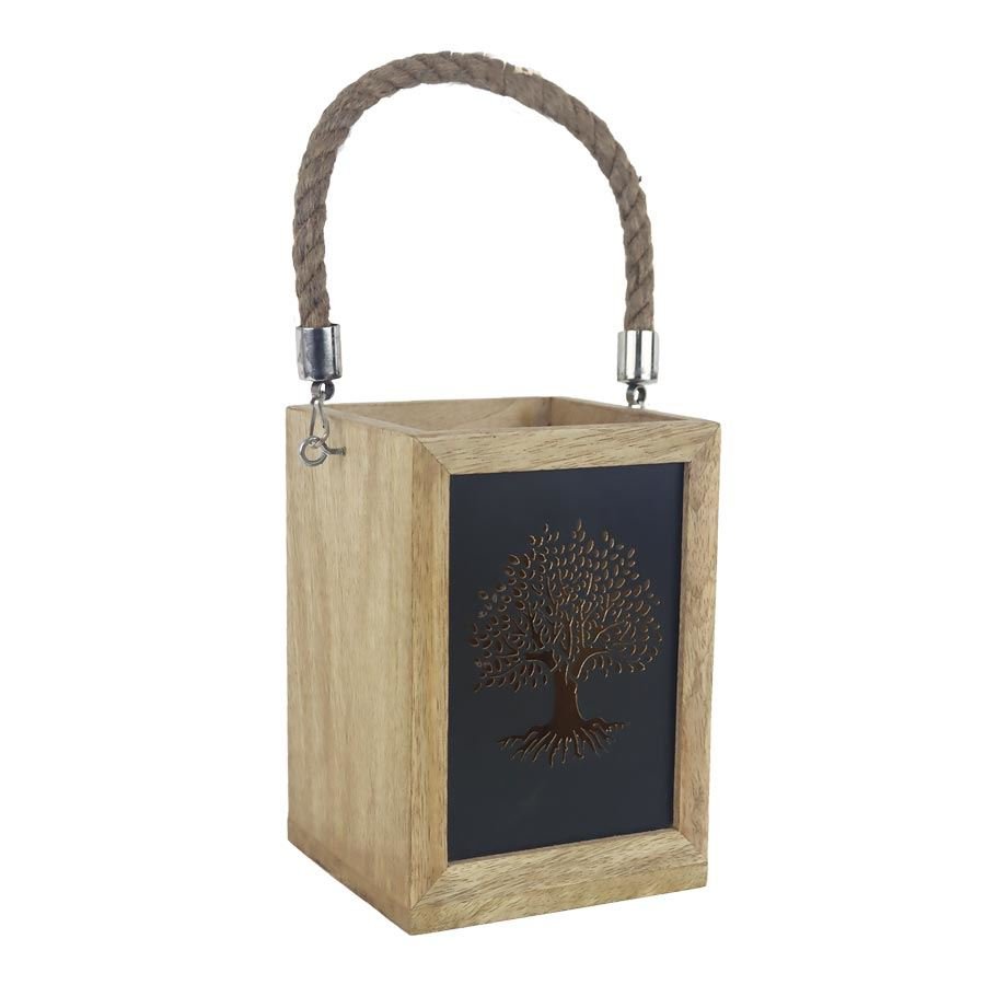 Nábytek - Bytové doplňky a dekorace - Vůně do bytu a svíčky - Svícny - Svícen dřevo/kov MANGO Strom života Svícen dřevo/kov MANGO Strom života - Svícny