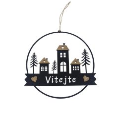 Dekorace k zavěšení Vítejte K4389 Nábytek - Bytové doplňky a dekorace - Sváteční dekorace - Vánoční dekorace