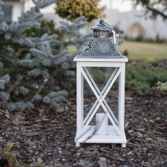 Dřevěná lucerna D3136/ Velká Nábytek - Bytové doplňky a dekorace - Vůně do bytu a svíčky - Svícny