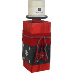 dřevěný svícen velký, D0038 Nábytek - Bytové doplňky a dekorace - Vůně do bytu a svíčky - Svícny