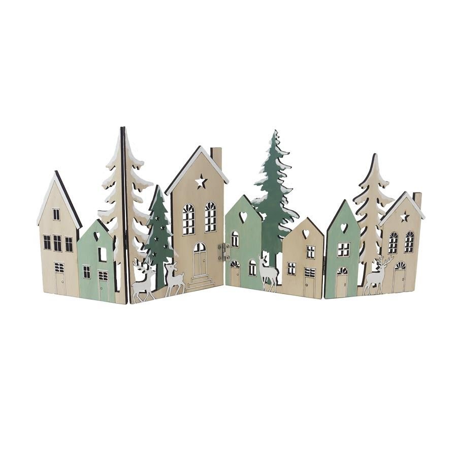 Dekorační dřevěná vesnička D7342 - Vánoční dekorace