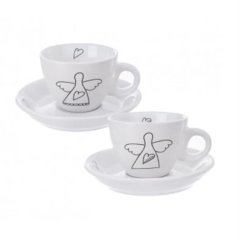 Hrnek + podšálek ANDĚL 2 ks O0143 Dům, byt a zahrada