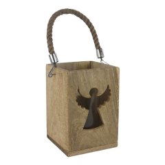 Svícen mango/sklo anděl O0408 Nábytek - Bytové doplňky a dekorace - Vůně do bytu a svíčky - Svícny