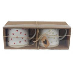 Dům, byt a zahrada - Keramický hrnek se srdíčky, 2 ks X7653 Keramický hrnek se srdíčky, 2 ks X7653