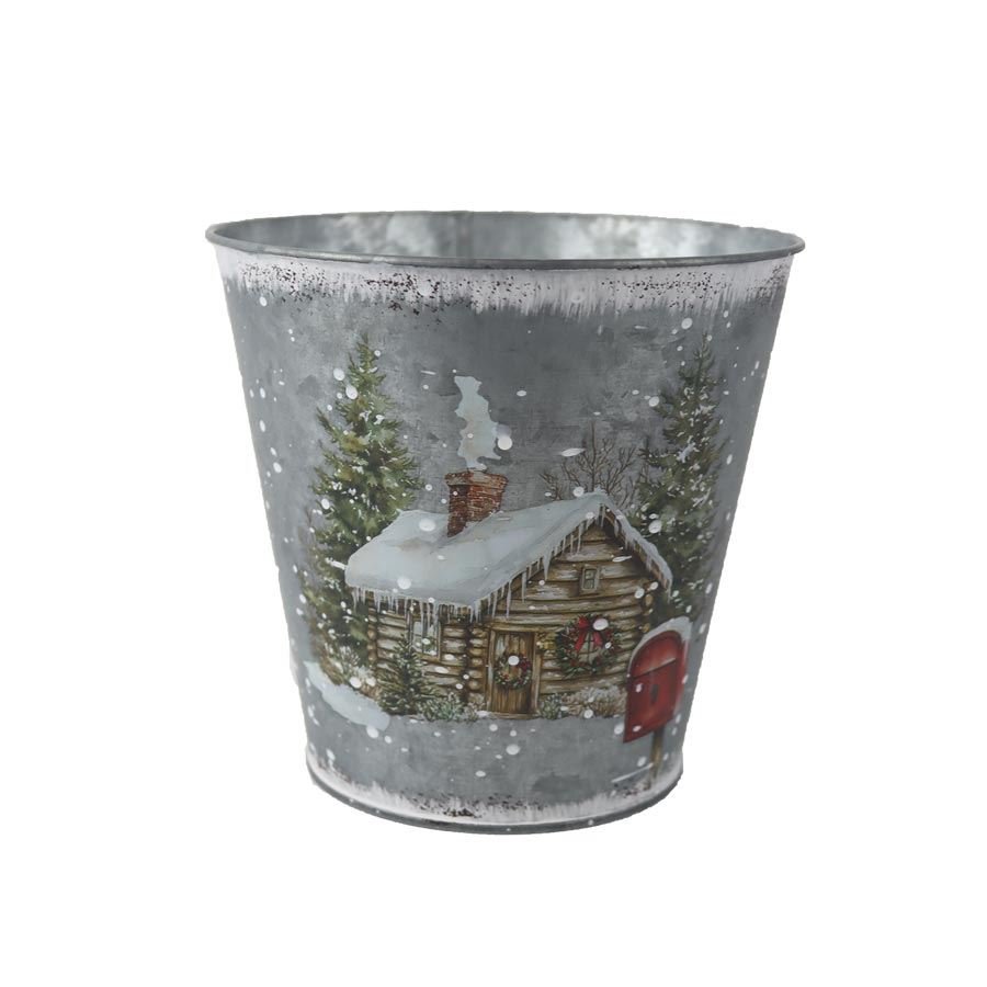 Dům, byt a zahrada - Vánoční květináč plechový K4481/2 Vánoční květináč plechový K4481/2 - Dům, byt a zahrada