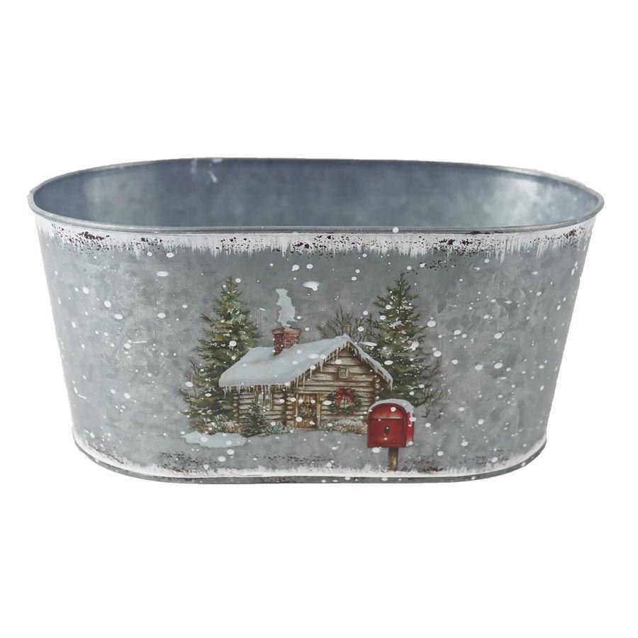 Vánoční květináč plechový K4482/2 - Dům, byt a zahrada