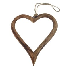 Srdce mango závěsné O0339/2 Nábytek - Bytové doplňky a dekorace - Sváteční dekorace - Vánoční dekorace