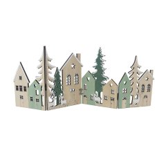 Dekorační dřevěná vesnička D7342