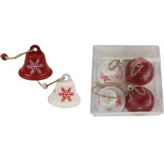 Zvoneček kovový, 4 ks K2913 Nábytek - Bytové doplňky a dekorace - Sváteční dekorace - Vánoční dekorace