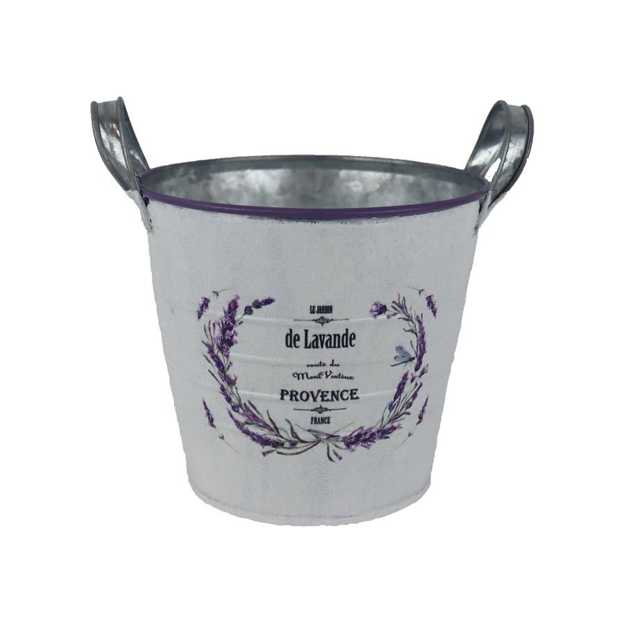 Květináč plechový motiv levandule K4595/2 - Dům, byt a zahrada