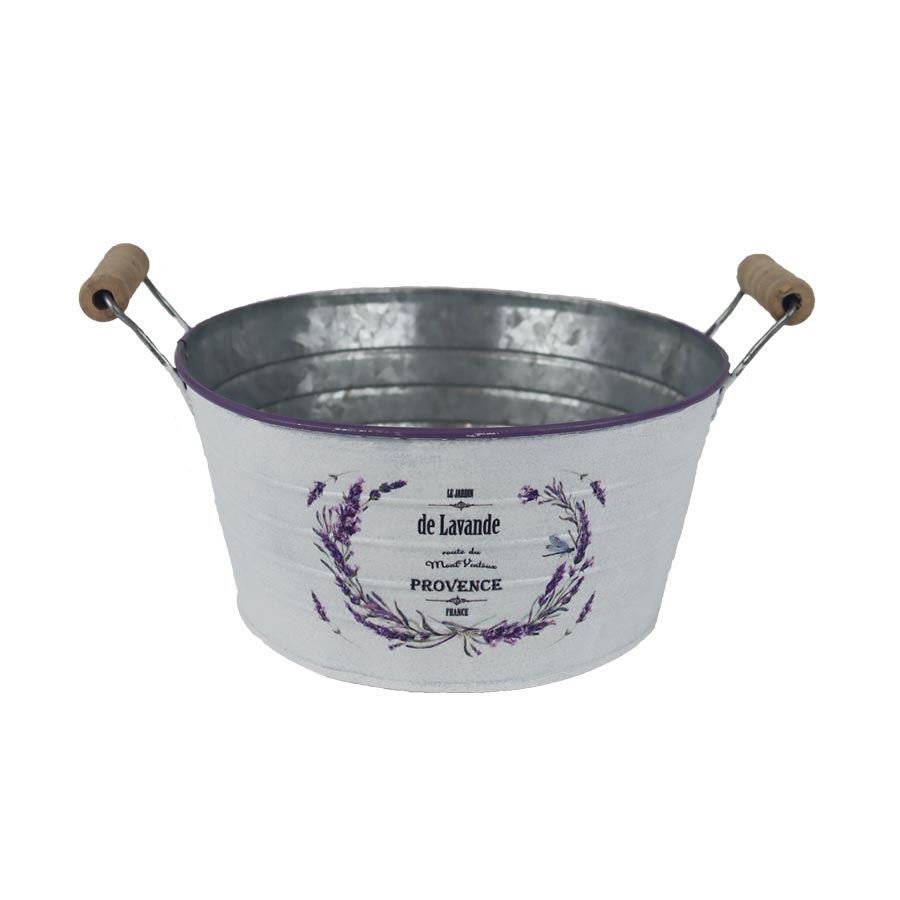 Květináč plechový s motivem levandule K4597 - Dům, byt a zahrada