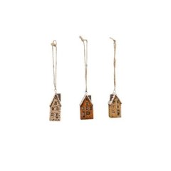 Domek k zavěšení, 3 ks 371575 Nábytek - Bytové doplňky a dekorace - Sváteční dekorace - Vánoční dekorace