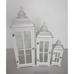 Dřevěná lucerna D7220/A Nábytek - Bytové doplňky a dekorace - Vůně do bytu a svíčky - Svícny