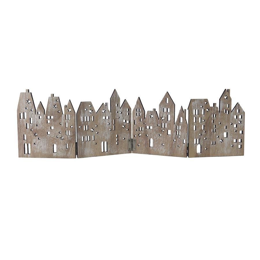 Dřevěná dekorační vesnička D7337