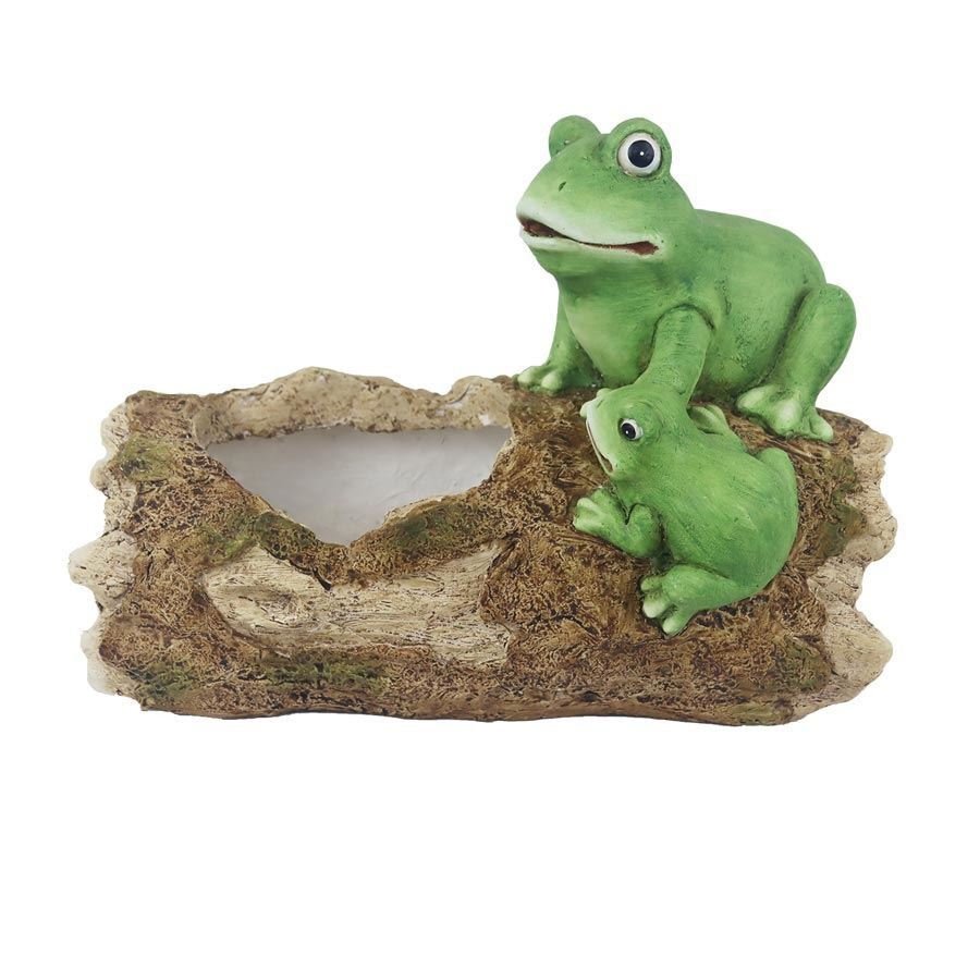 Dům, byt a zahrada - Dekorace pařez s žabáky k osázení X8056 Dekorace pařez s žabáky k osázení X8056 - Dům, byt a zahrada