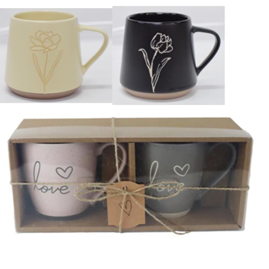 Hrnek kytka mix, 2 ks X8146 - Dům, byt a zahrada