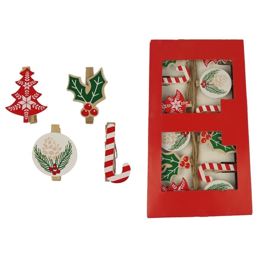 Nábytek - Bytové doplňky a dekorace - Sváteční dekorace - Vánoční dekorace - Sada klipů D4326 S/12 Sada klipů D4326 S/12 - Vánoční dekorace