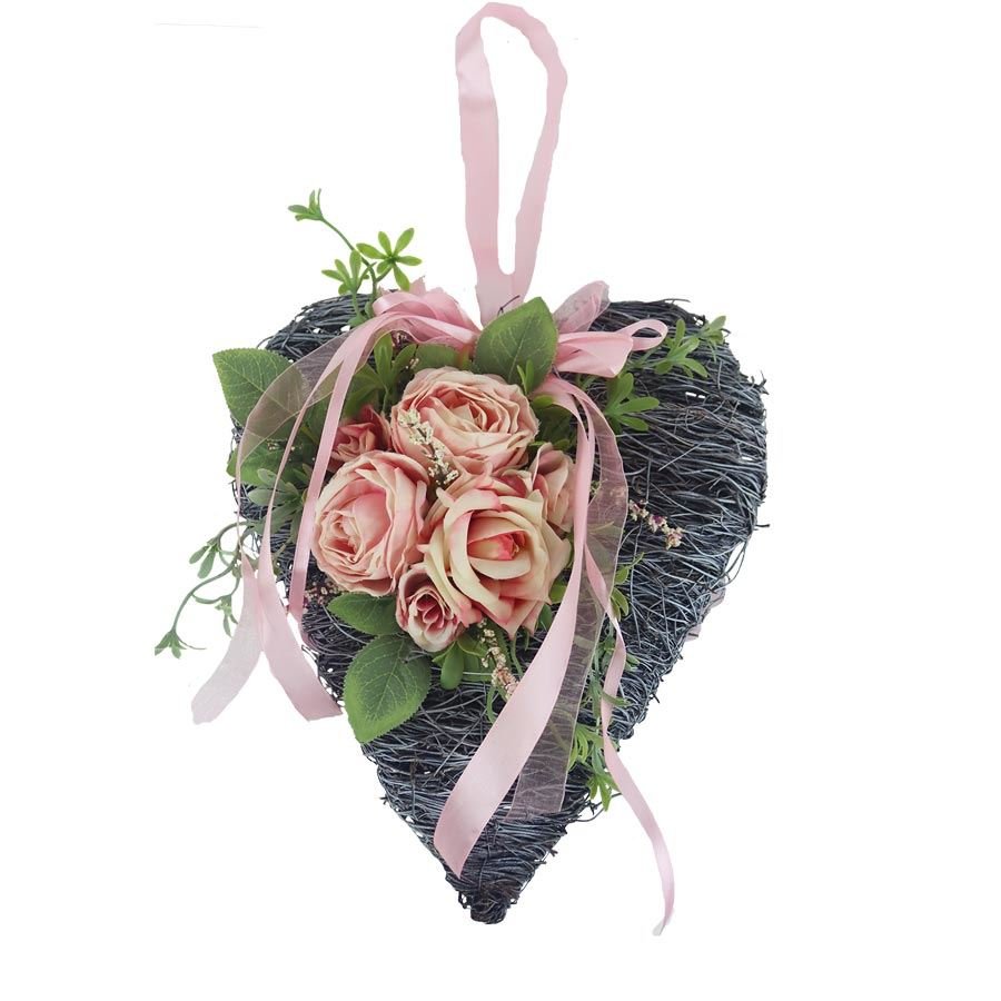 Nábytek - Bytové doplňky a dekorace - Sváteční dekorace - Velikonoční dekorace - Dekorační srdce k zavěšení P2397 Dekorační srdce k zavěšení P2397 - Velikonoční dekorace