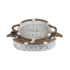 Hobby Dárkové koše - Košík oválný bílý, S/3 P2038 Košík oválný bílý, S/3 P2038