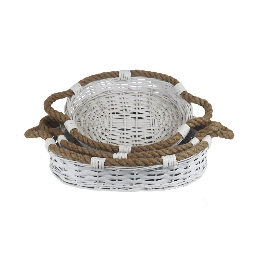 Košík oválný bílý, S/3 P2038 - Dárkové koše