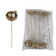 Nábytek Bytové doplňky a dekorace Sváteční dekorace Velikonoční dekorace - Zápich hnízdo s vajíčky, 6 ks X6927 Zápich hnízdo s vajíčky, 6 ks X6927