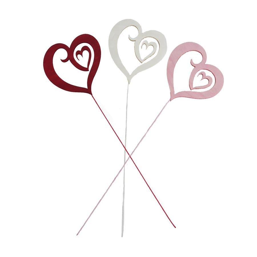 Zápich srdce, 6 ks D7132 - Velikonoční dekorace