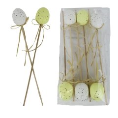 Zápich velikonoční vajíčka, 6 ks X7968/3 Nábytek - Bytové doplňky a dekorace - Sváteční dekorace - Velikonoční dekorace