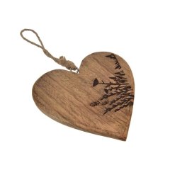 Srdce mango LOUKA závěsné O0516 Nábytek - Bytové doplňky a dekorace - Sváteční dekorace - Vánoční dekorace