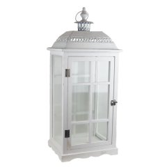 Dřevěná lucerna D6493/B Nábytek - Bytové doplňky a dekorace - Vůně do bytu a svíčky - Svícny