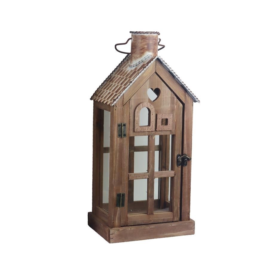 Nábytek - Bytové doplňky a dekorace - Vůně do bytu a svíčky - Svícny - Dřevěná lucerna D7089/A Dřevěná lucerna D7089/A - Svícny