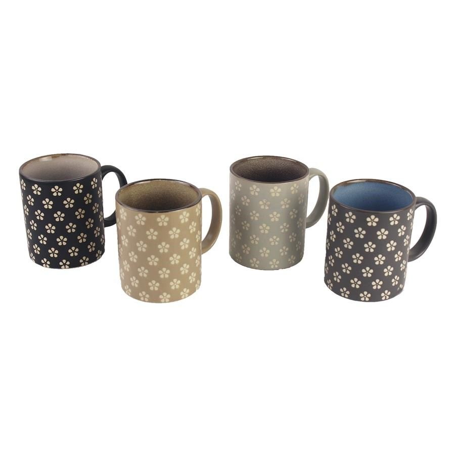 Hrnek KVĚTY sada 4ks 4barvy O0033 - Dům, byt a zahrada